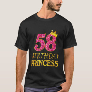Crown 58th Birthday Princess Girl Tee 58 Years Old