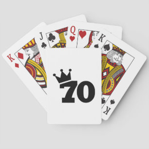 Crown 70th birthday playing cards