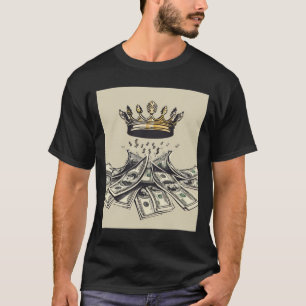 Crown and Currency – Power of Wealth Illustration T-Shirt
