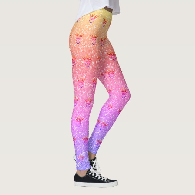 Crown and Heart Pastel Print Leggings (Right)