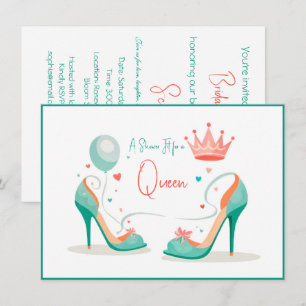 Crown and High Heels – Glamourous Pink & Mint Them Invitation