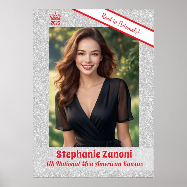 Crown and Sash Pageant Door Banner Poster (Devant)