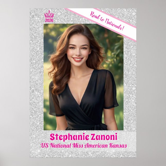 Crown and Sash Pageant Door Banner Poster (Devant)