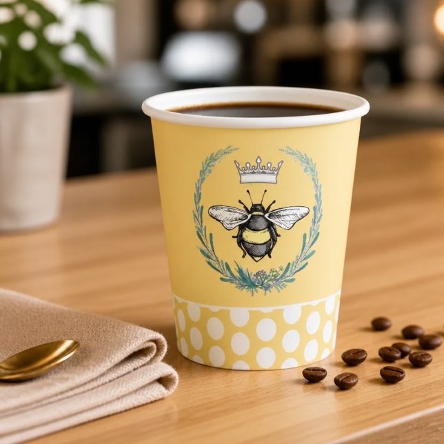 Crown Bee | Honey Polka Dot Paper Cups (Creator Uploaded)
