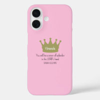 Crown Bible Verse Christian Faith Light Pink