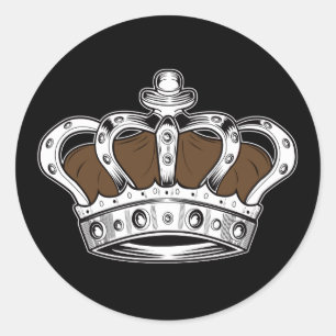 Crown - Brown   Classic Round Sticker