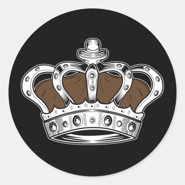 Crown - Brown   Classic Round Sticker (Front)