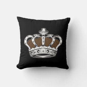 Crown - Brown Throw Pillow