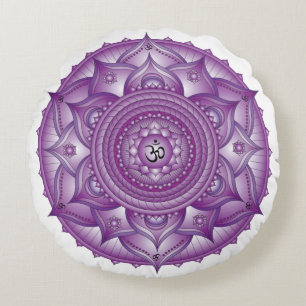 Crown Chakra Mandala Round Pillow