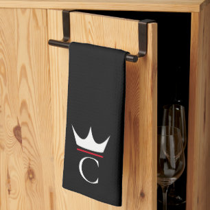 Crown Chef Monogram Black White Kitchen Towel