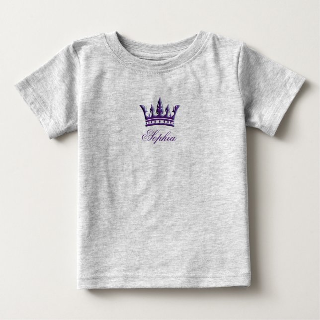 Crown Customizable Infant Organic Creeper (Purple) (Front)