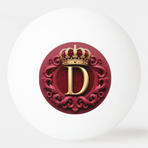 👑 Crown D Ping Pong Ball Red Velvet Royal Gift