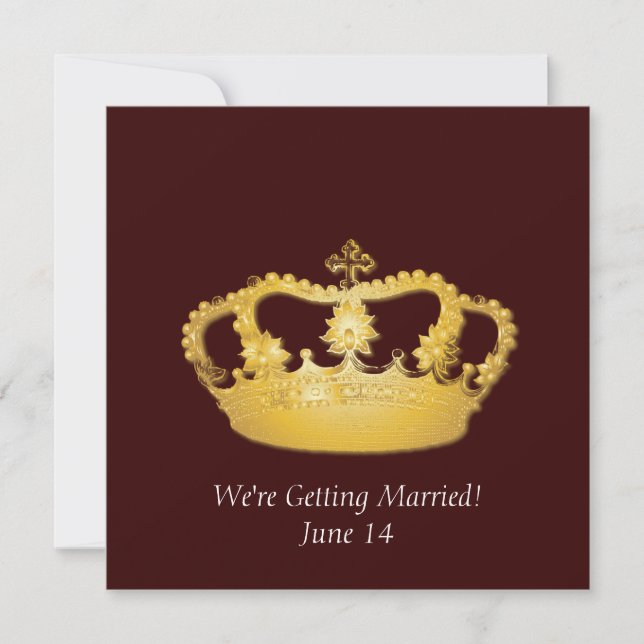 Crown Design II -  Gold Invitation (Front)