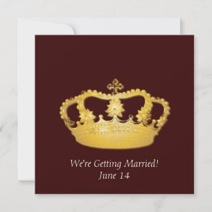 Crown Design II -  Gold Invitation