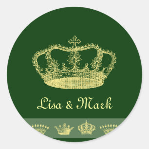 Crown Designs - Green Classic Round Sticker