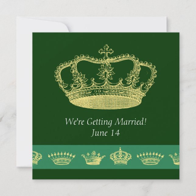 Crown Designs -  Green Invitation (Front)