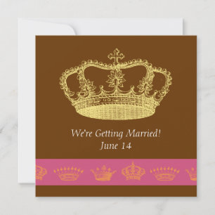 Crown Designs - Pink & Orange Invitation
