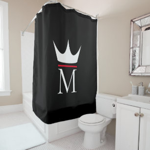 Crown Elegant Monogram Black White and Red