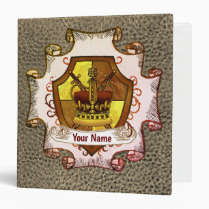 Crown Family Crest Surname  binder