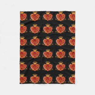 Crown Filigree Heart Fleece Blanket