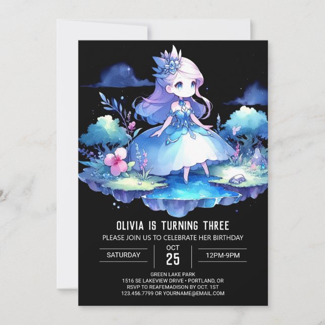 Crown Fun Princess Birthday Invitation (Front)