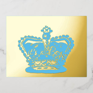 Crown   Gold Crown it's a Boy Birth Announcement