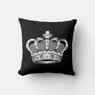 Crown - Grey Throw Pillow