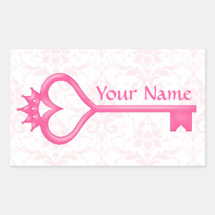 Crown Heart Key Sticker