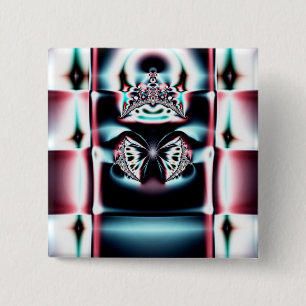 Crown Jewel 2 Inch Square Button