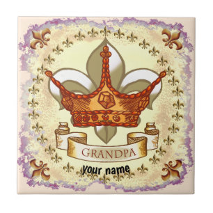Crown King Grandpa  Tile