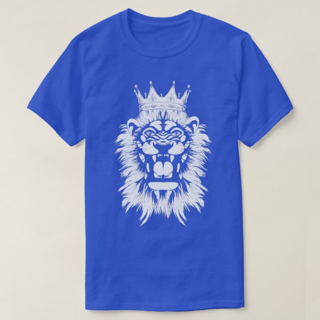 Crown King Lion Roaring Lion T-Shirt (Design Front)