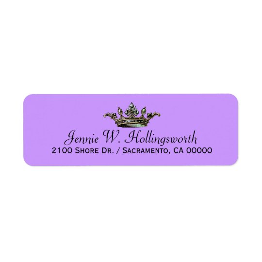 Crown Lavender Girly Return Address Return Address Label