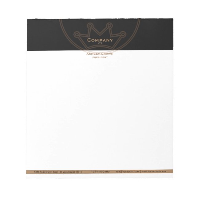 Crown Logo 5.5" x 6" Notepad (Front)