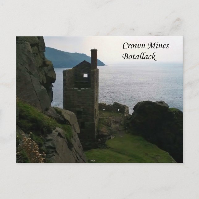 Crown Mines Botallack Cornwall England Postcard (Front)