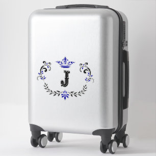Crown Monogram Letter "J" Vinyl