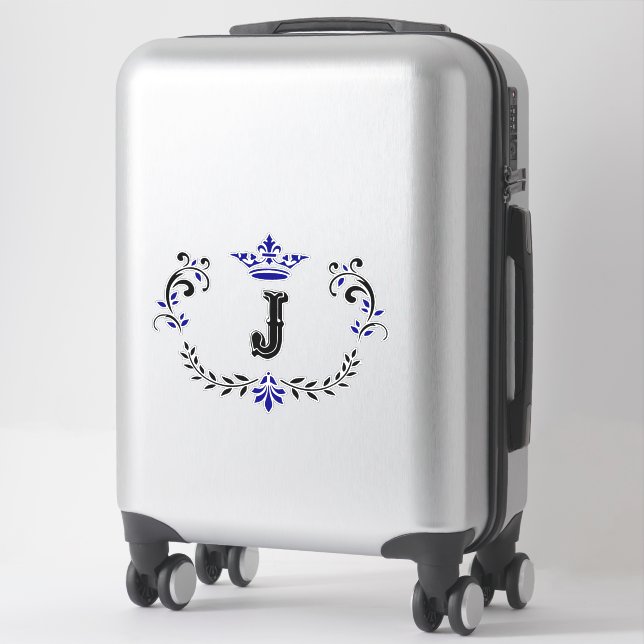 Crown Monogram Letter "J" Vinyl (Suitcase)