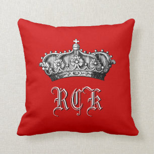 Crown Monogram Regal Touch Throw Pillow
