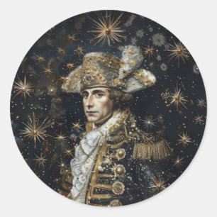 Crown Napoleon - Round Stickers for Stationery