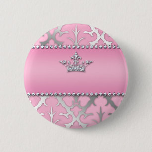 Crown of Glory Damask Diamond Gifts 2 Inch Round Button