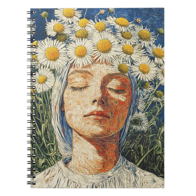 Crown of Petals Textured Nature Art Notebook (Front)