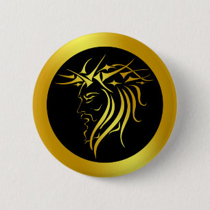 CROWN OF THORNS 2 INCH ROUND BUTTON