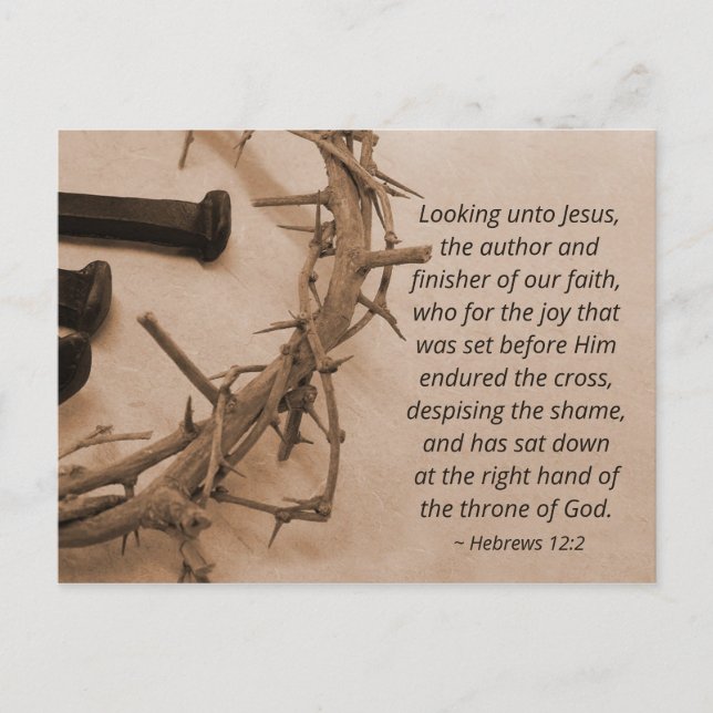 Crown of Thorns Bible Verse Easter Postcard (Front)