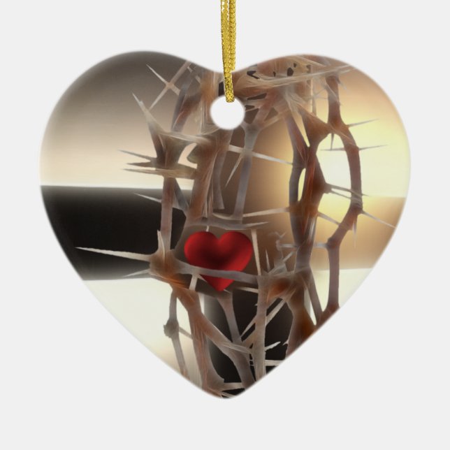 Crown-of-Thorns Ceramic Ornament (Front)