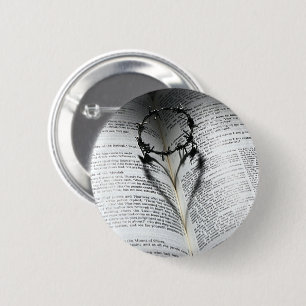 Crown of Thorns Heart and Bible 2 Inch Round Button