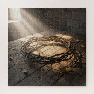 Crown of Thorns Illuminated by Sunbeams Jigsaw Puzzle