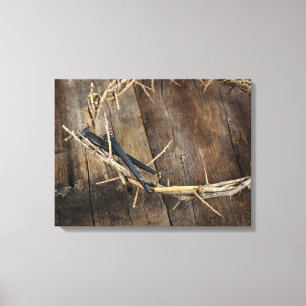 crown of thorns with nails canvas print
