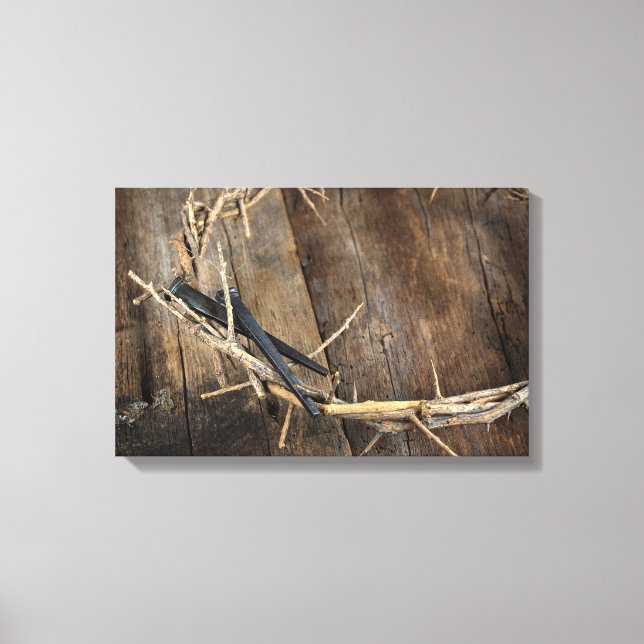 crown of thorns with nails canvas print (Front)