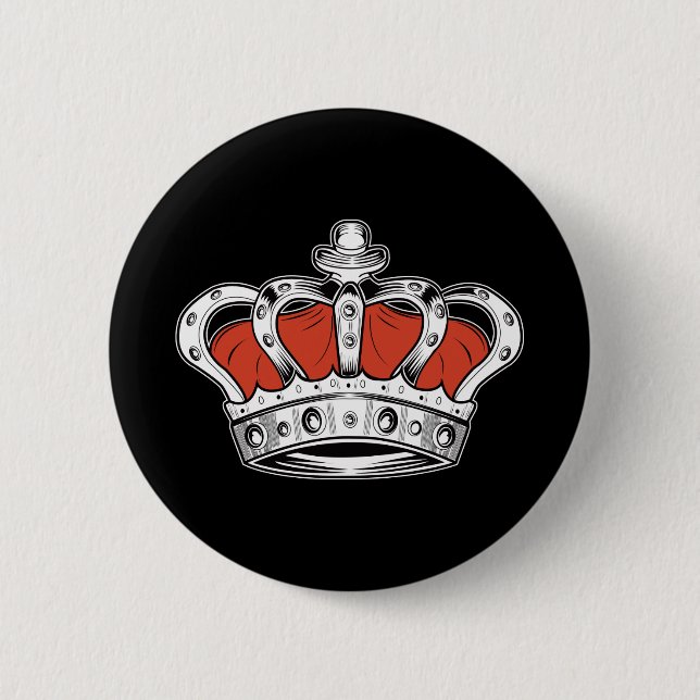 Crown - Orange 2 Inch Round Button (Front)