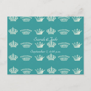Crown Pattern in White Postcard
