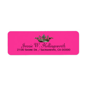 Crown Pink Girly Return Address